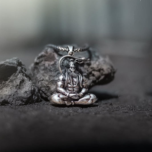 Hanuman Locket With Silver Chain