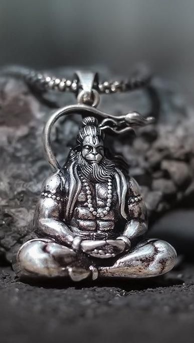 Hanuman Locket With Silver Chain